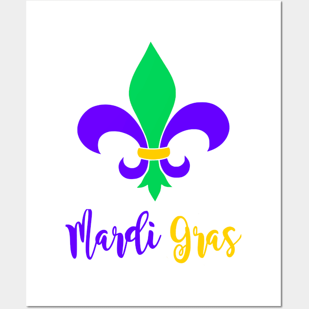 Fun Mardi Gras Fleur-de-lis Wall Art by CoastalDesignStudios